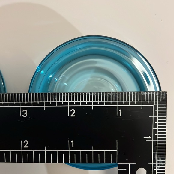 Crate & Barrel Glass Summer Aqua Tea Light Candle Votive Holders - Picture 4 of 6